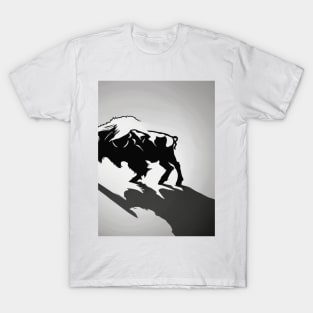 Bison Shadow Silhouette Anime Style Collection No. 117 T-Shirt